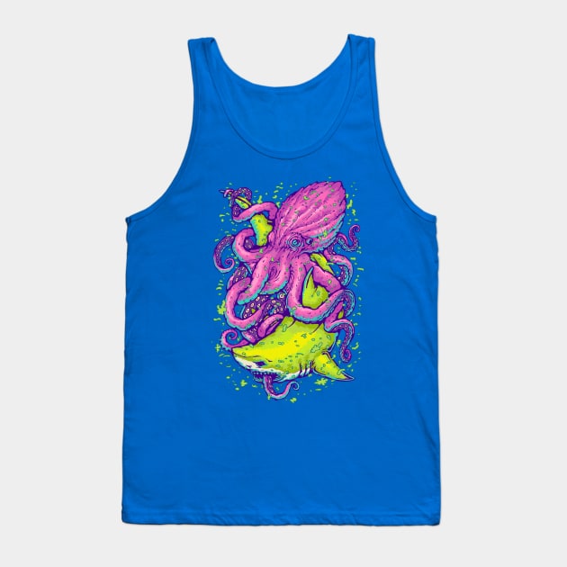 Shark vs Kraken Tank Top by Villainmazk